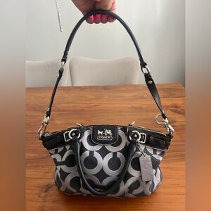 Coach Black and Silver Shoulder Bag